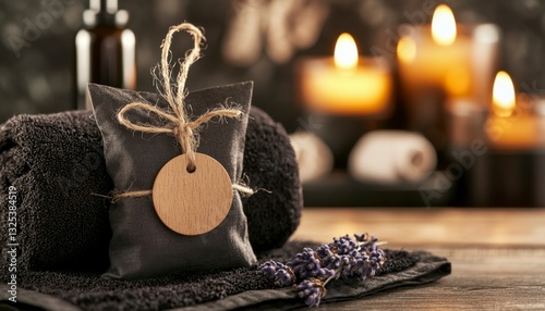 Indulge in a luxurious aromatherapy bath experience, crafted to soothe your senses and rejuvenate your mind Immerse yourself in the calming essence of lavender sachets, releasing their fragrant photo