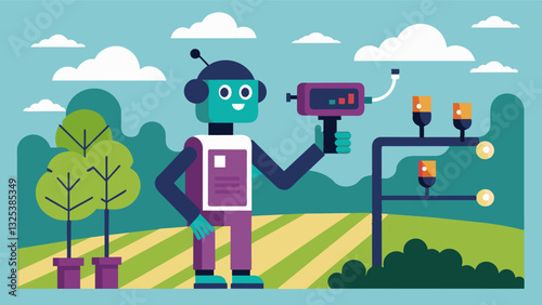 With advanced data collection and analysis these robotic pruners can provide valuable insights for vineyard managers to make informed decisions.. Vector illustration