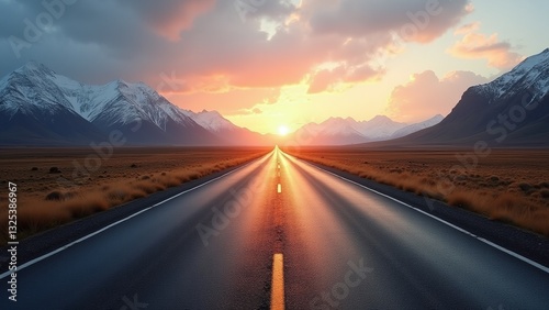 Straight highway road