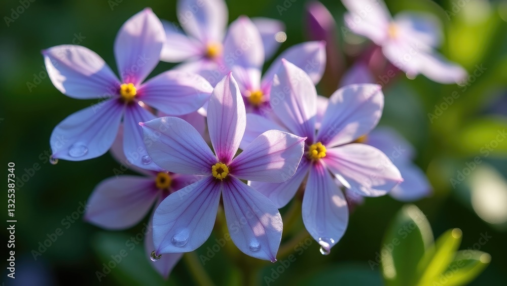 Obraz premium Spring bloom of mountain emerald blue creeping phlox in garden close-up