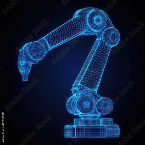 Obraz na płótnie 3D glowing hologram of robotic arm. w salonie
