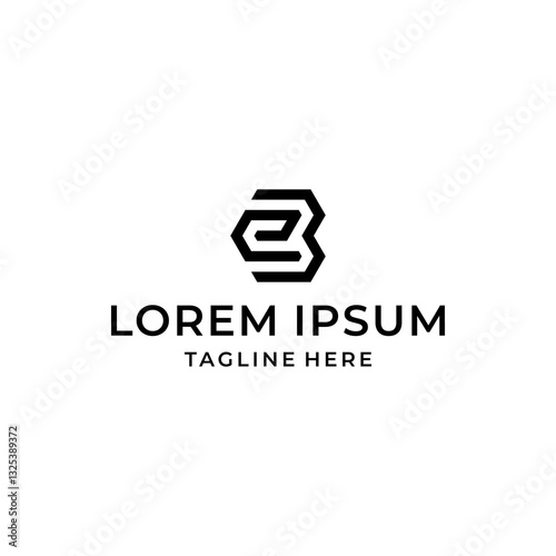 e b eb be initial logo design vector graphic idea creative