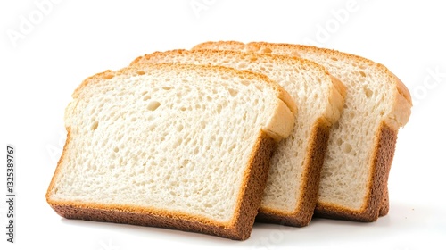 Slice of white bread isolated on white