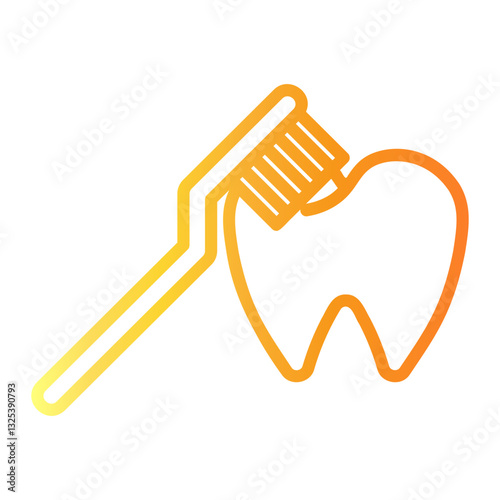 tooth brush Line Gradient Icon