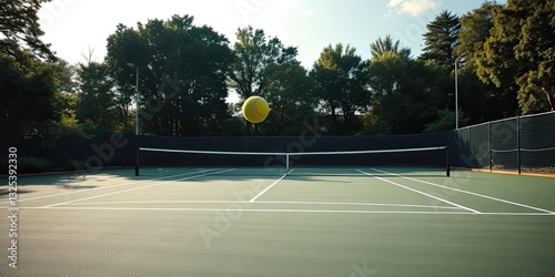 Wallpaper Mural Tennis Court Green Surface Outdoors Summer Day Ball Game Sport Torontodigital.ca