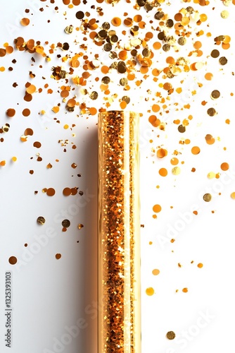 A golden confetti cannon ready to pop