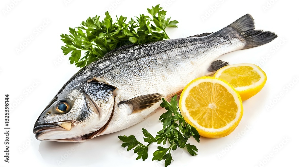 fish seabass Isolated on the white background fish seabass Isolated on the white background