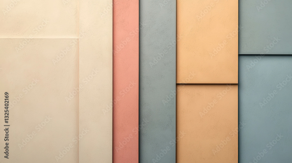 Fototapeta premium Minimalist Abstract Background with Linear Patterns in Soft Pastel Tones and Textures