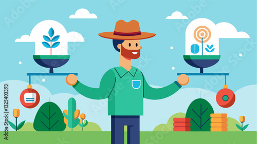 With the help of AIpowered planning farmers can balance their crop rotations to ensure a more sustainable and diverse farming system.. Vector illustration