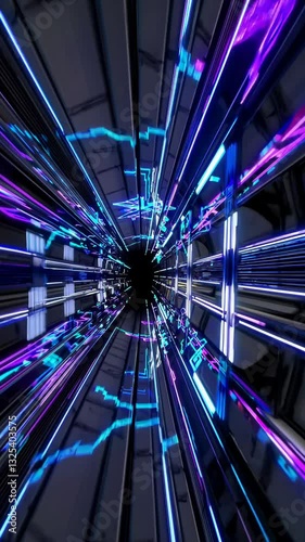 Wallpaper Mural A high-tech tunnel with glowing neon lights creating a mesmerizing cyberpunk atmosphere. Concept of futuristic transportation and digital innovation Torontodigital.ca