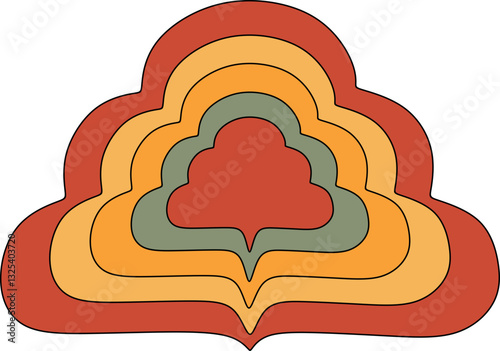 Psychedelic Retro Flower Rainbow Element
