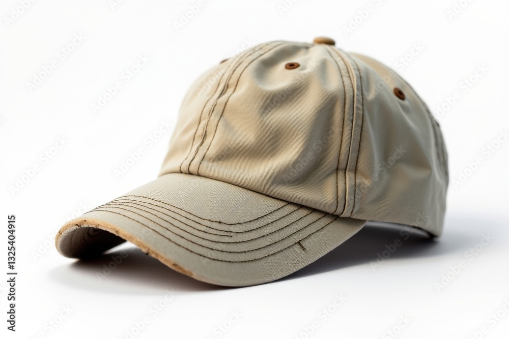 Baseball cap in neutral tone on white background Baseball cap in neutral tone on white background