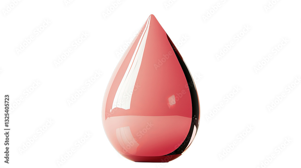 Png of A glossy, vibrant coral droplet with a teardrop shape reflecting light on transparent background. Png of A glossy, vibrant coral droplet with a teardrop shape reflecting light on transparent background.