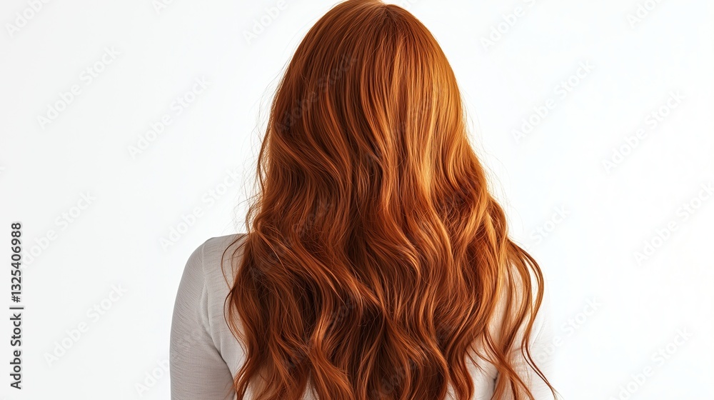 Naklejka premium Photo of long brown red hair, back view
