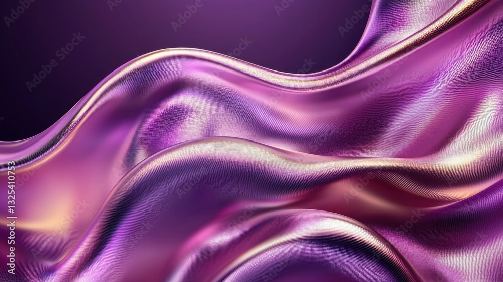 Fototapeta premium A smooth, flowing fabric texture in shades of purple, creating an elegant and dynamic visual effect.