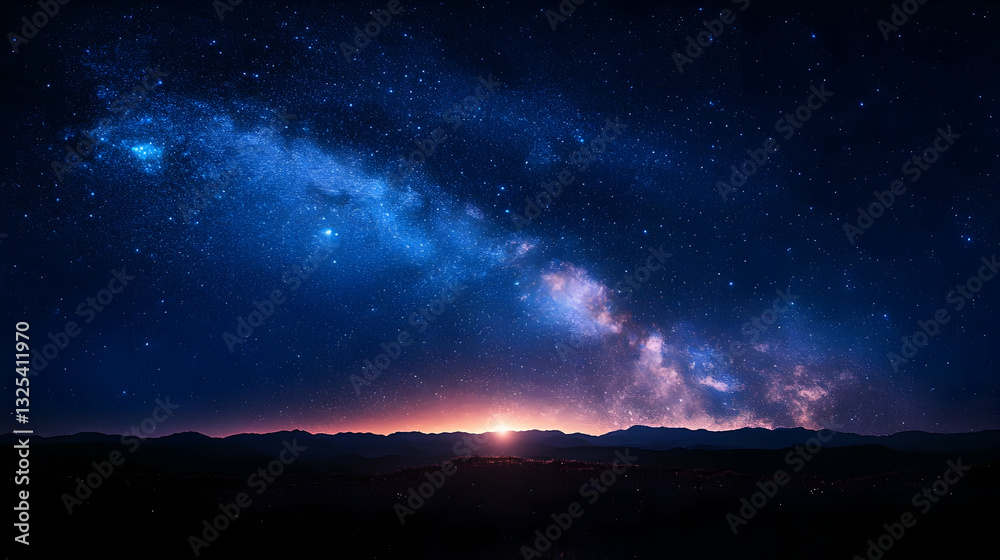 Fototapeta premium Milky Way Galaxy Night Sky Landscape