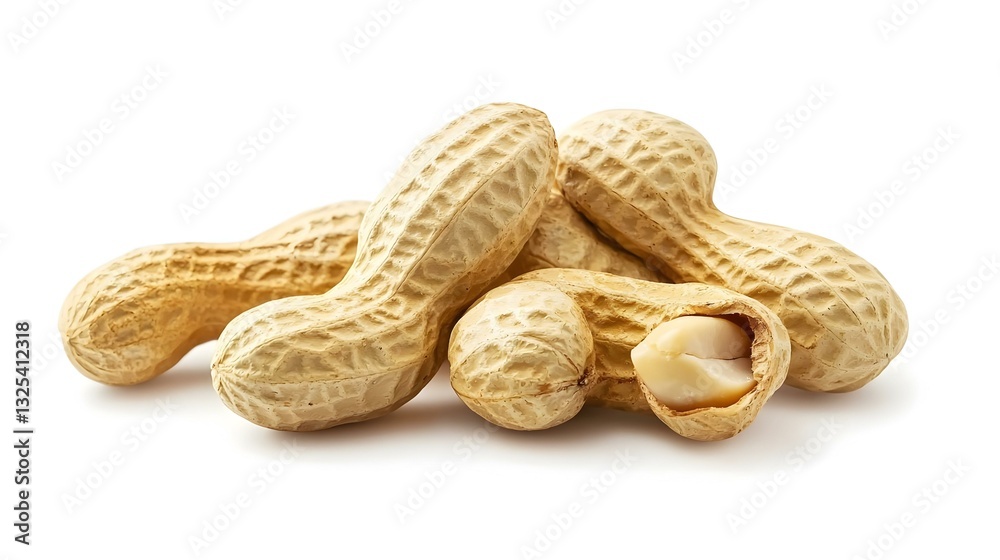 group of peeled peanuts isolated on white group of peeled peanuts isolated on white