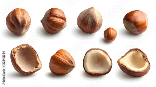Wallpaper Mural Hazelnuts collection isolated on white Torontodigital.ca