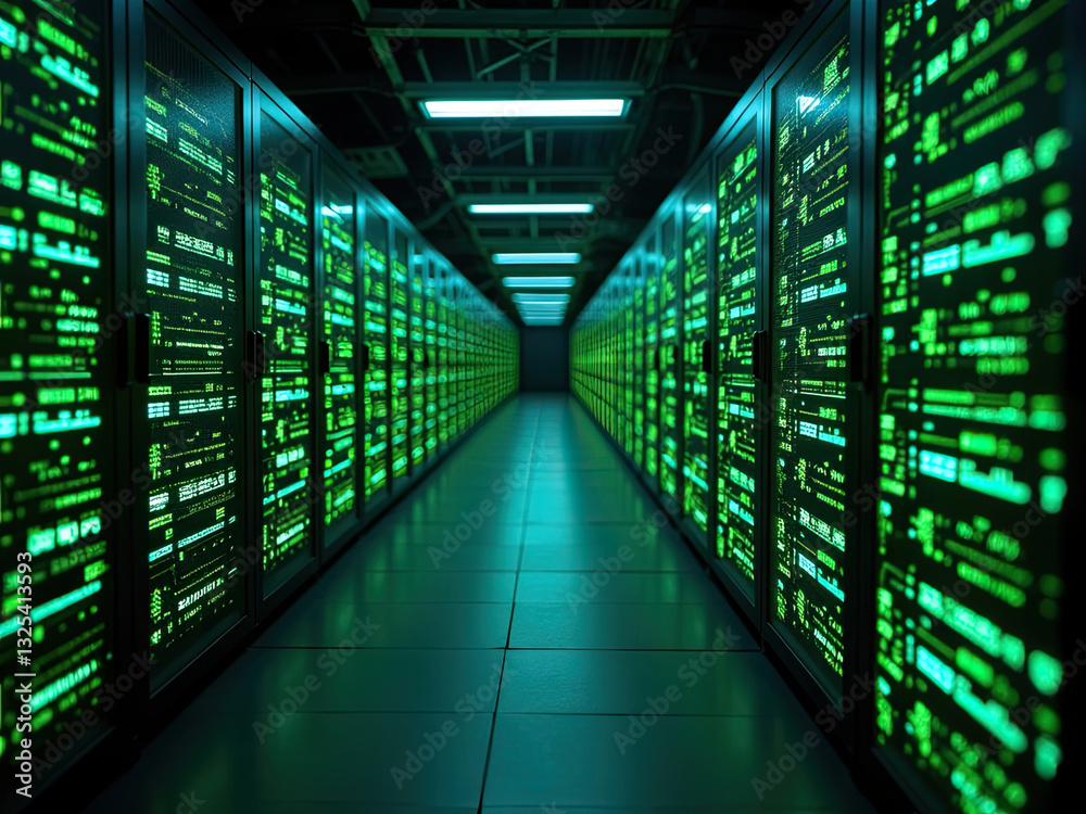 Obraz premium data center with glowing servers