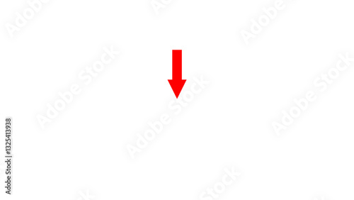 3d render of a red arrow sign on a white background,cutout
