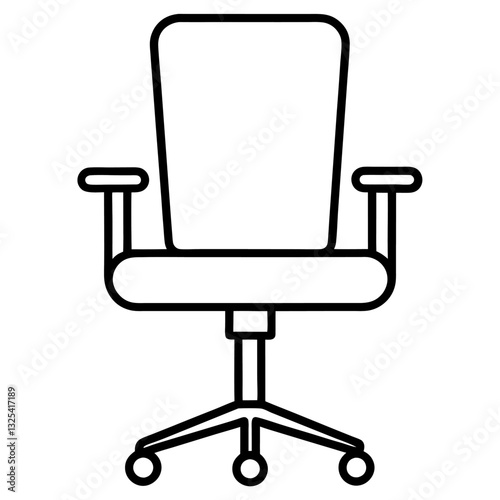 vector illustration of a black office chair icon