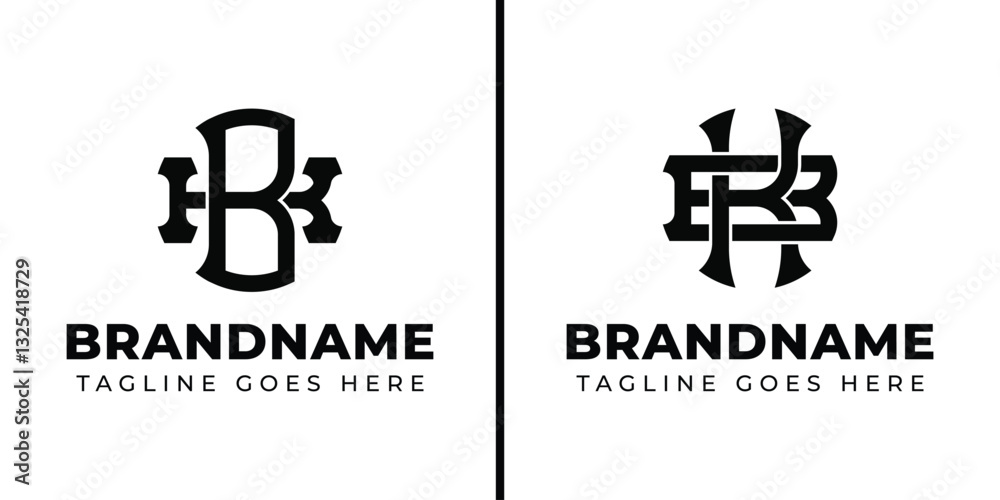 Letters BK and KB Monogram Logo, suitable for business with KB or BK initials Letters BK and KB Monogram Logo, suitable for business with KB or BK initials