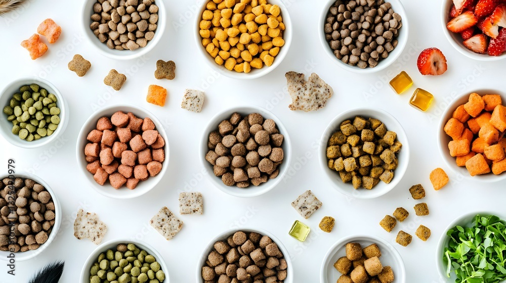 ingredients for pet food holistic top view ingredients for pet food holistic top view