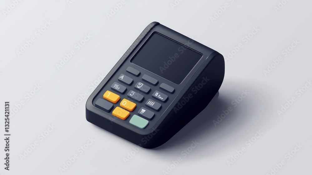 Modern Payment Terminal with Numeric Keypad and Display Screen for Financial Transactions Modern Payment Terminal with Numeric Keypad and Display Screen for Financial Transactions