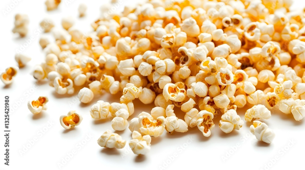 Popcorn kernels on white background Popcorn kernels on white background