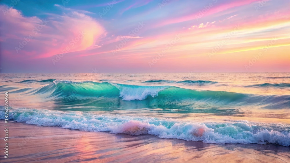 Fototapeta premium Soft pastel waves create a serene and calming background , pastel, waves, serene, calming, tranquil, peaceful, background, soft