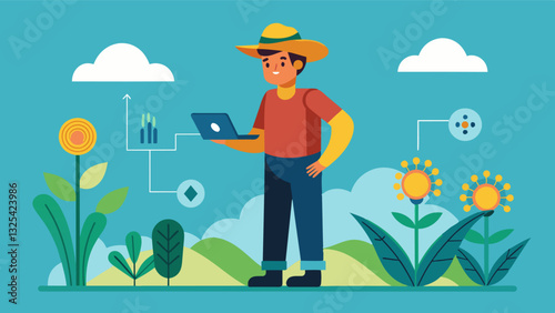 With the help of AI farmers are able to detect and differentiate between various types of crop diseases even those that may be difficult for the human eye to identify.. Vector illustration