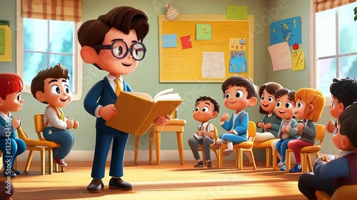 cartoon character cute Teacher jobs Videos 4K