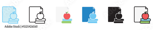 Homework multi style icon set. use for modern concept, print, UI, UX kit, web and app development. Vector EPS 10, related to digital education, digital learning