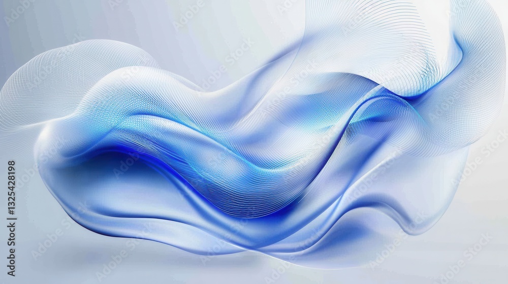 Fototapeta premium Soothing sky blue air currents elegantly twisting and flowing in a serene dreamlike composition