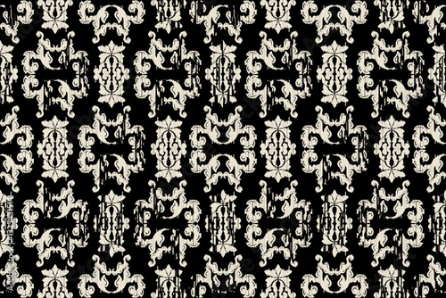 Motifs African paisley boho Floral Ikat seamless pattern embroidery border. Ethnic ikat saree sarong  flower design for Ikat pattern and Ethnic Pattern.Border indian floral Aztec embroidery patterns.