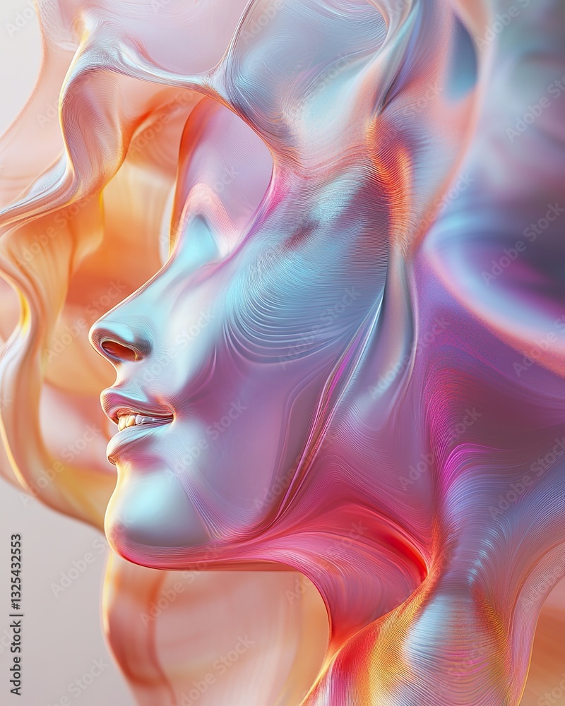 A luminous and abstract portrait of a beautiful human form A luminous and abstract portrait of a beautiful human form
