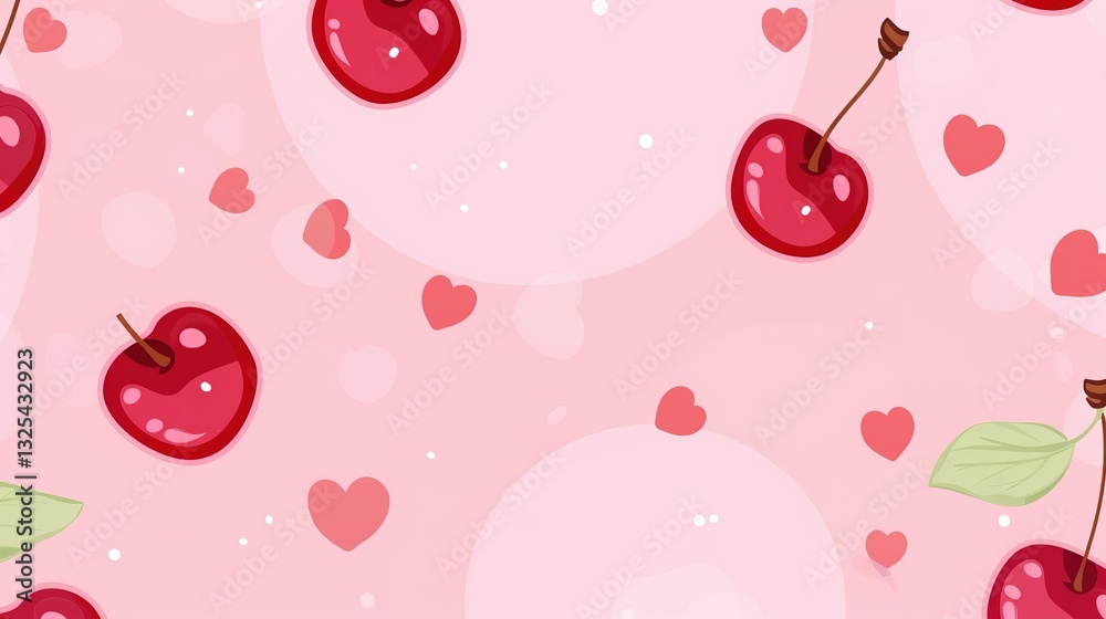 The Cherry Background of Children's Day: The Bright Red Fruits Decorating the Lively and Childish Time The Cherry Background of Children's Day: The Bright Red Fruits Decorating the Lively and Childish Time