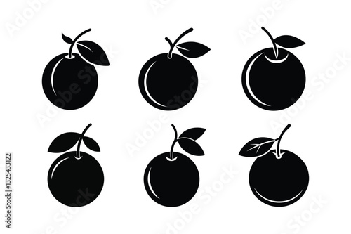 Camu Camu – Myrciaria dubia fruit silhouette vector illustration