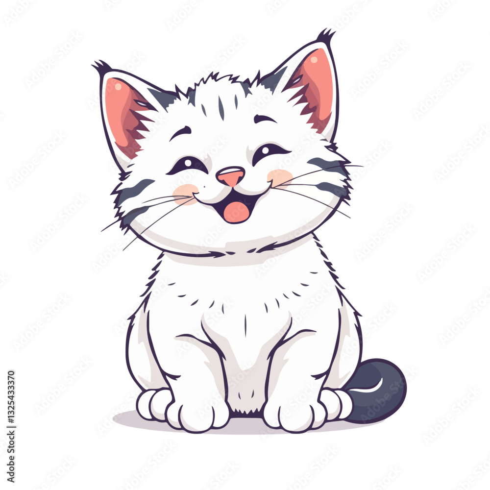 Cat illustration isolated on solid white background Cat illustration isolated on solid white background