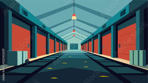 The silence within the empty warehouse was deafening amplifying the urgency of the food shortage.. Vector illustration