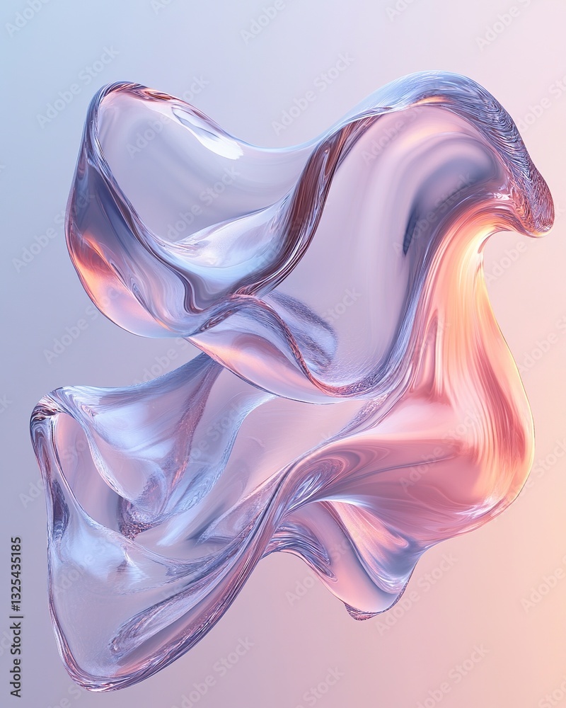 Obraz premium A flowing and elegant transparent substance shown on a gradient background