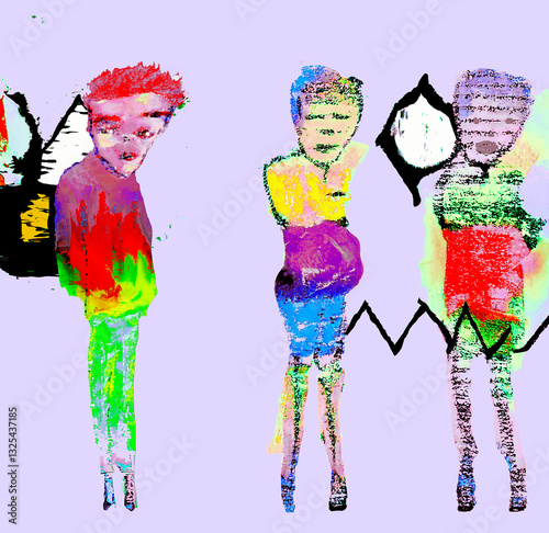 Generated image from original hand-drawn figures