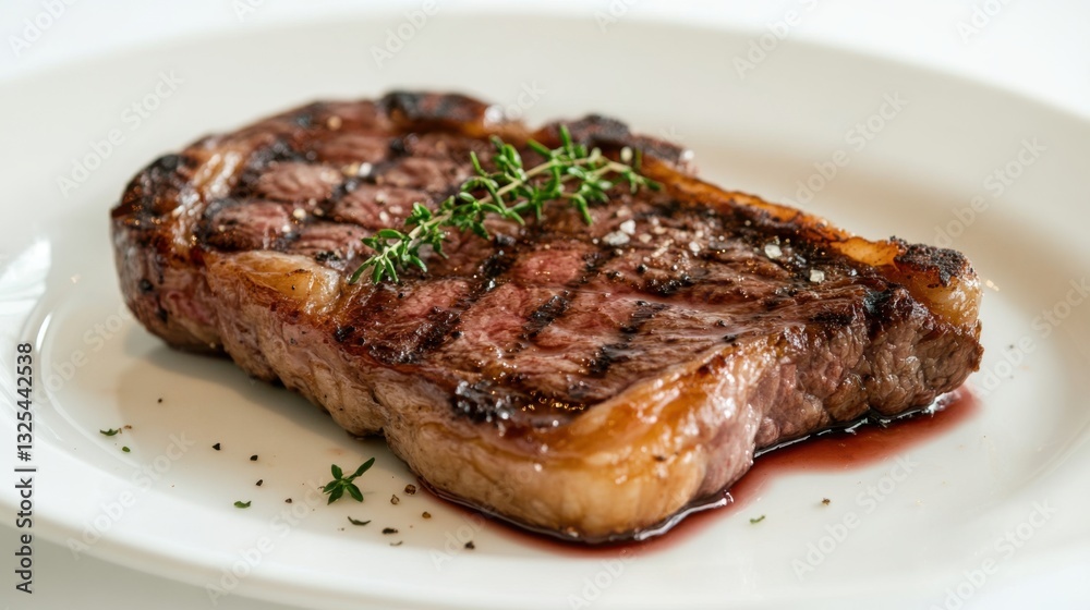 Tender and juicy ribeye steak with a browned crust,