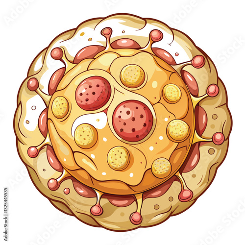 Microscopic image of Candida albicans yeast cell undergoing budding, showing a mother cell and a daughter cell.  High resolution detail.