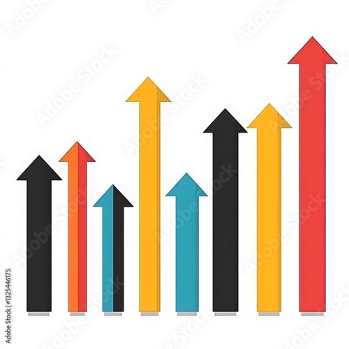 Colorful arrows pointing upwards illustrating growth and progress concepts
