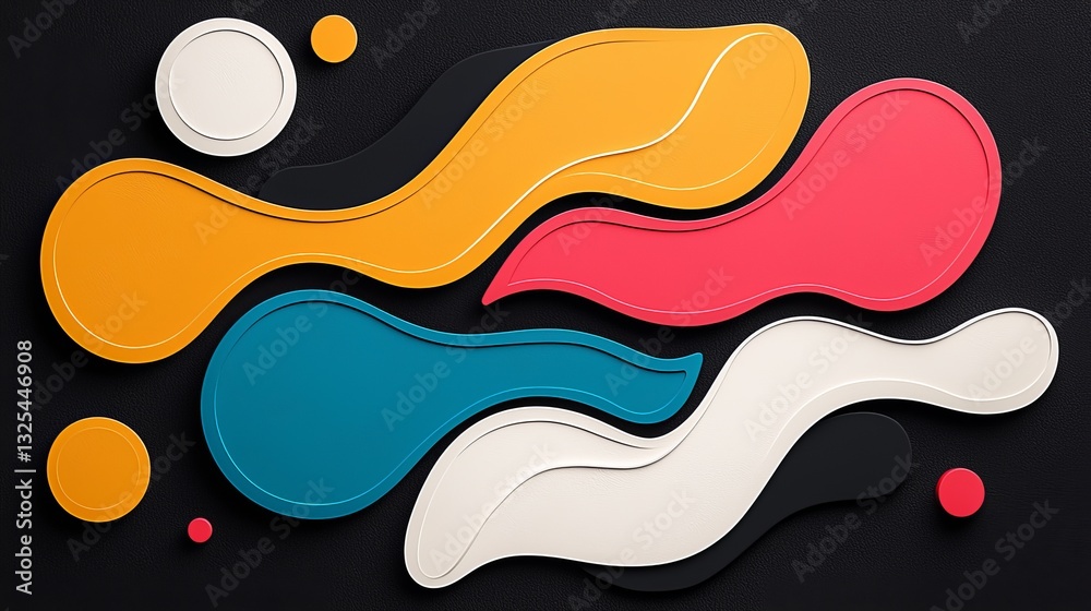 Creative environment of dynamic curves and shapes in colorful modern abstract artwork Creative environment of dynamic curves and shapes in colorful modern abstract artwork