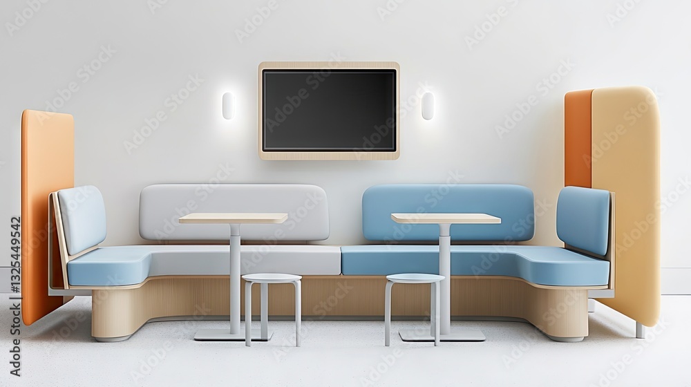 Small-space living solution featuring adjustable seating and tables. Small-space living solution featuring adjustable seating and tables.