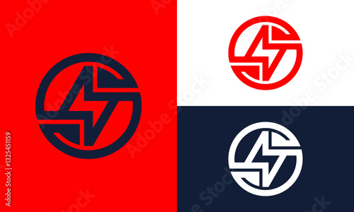 Free Download S logo with thunder sign. - GFXLoad