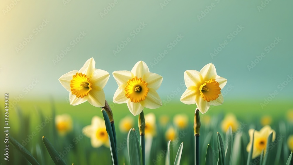 Fototapeta premium Daffodil flowers in the field