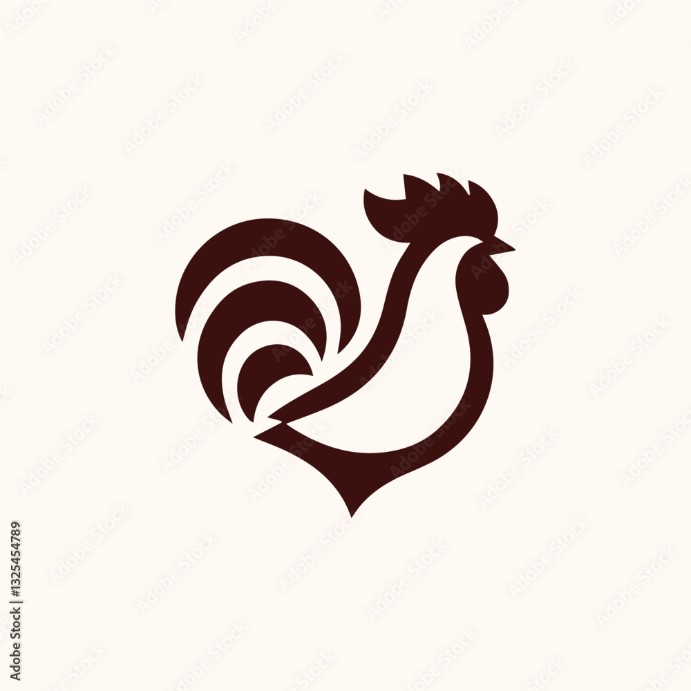Obraz premium Minimalist rooster logo